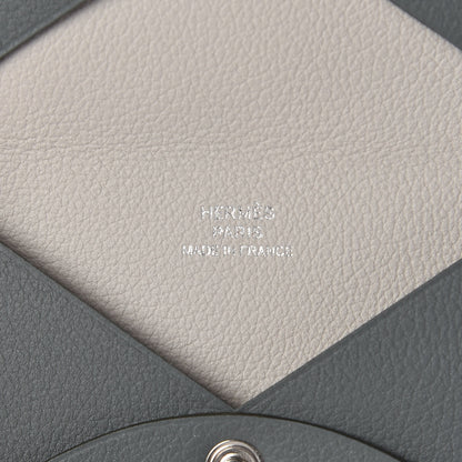 Hermes Evercolor Calvi Verso Card Case Vert Amande Gris Perle 6 of 8