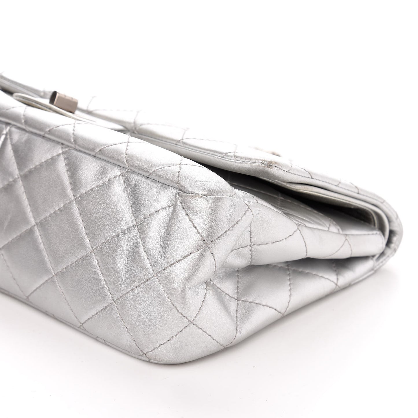 Metallic Lambskin Quilted 2.55 Reissue 227 Flap Silver