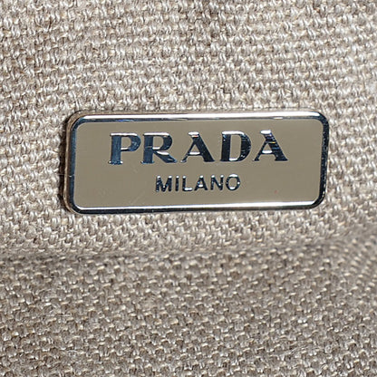 Prada Canvas Plexiglass Frame Crystal Kiss Lock Bag Naturale 8 of 10