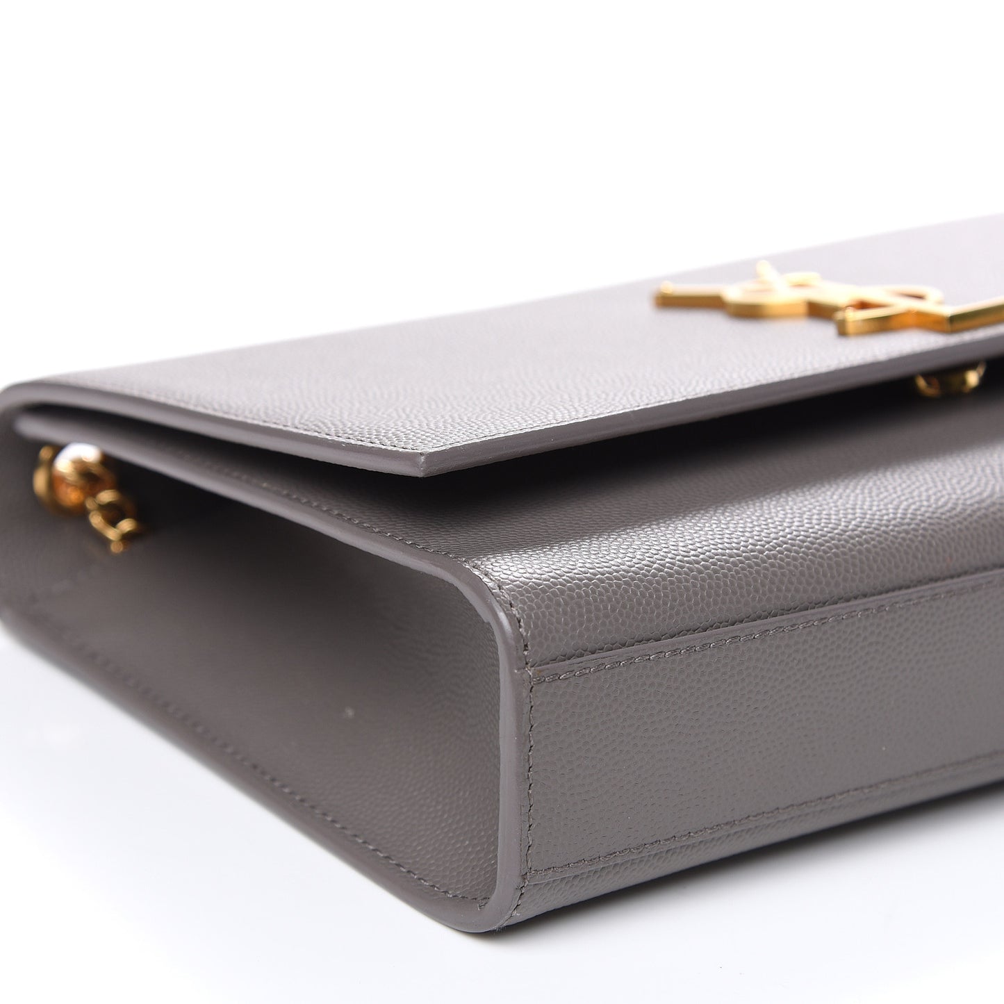 Grain De Poudre Medium Classic Monogram Kate Satchel Earth Grey