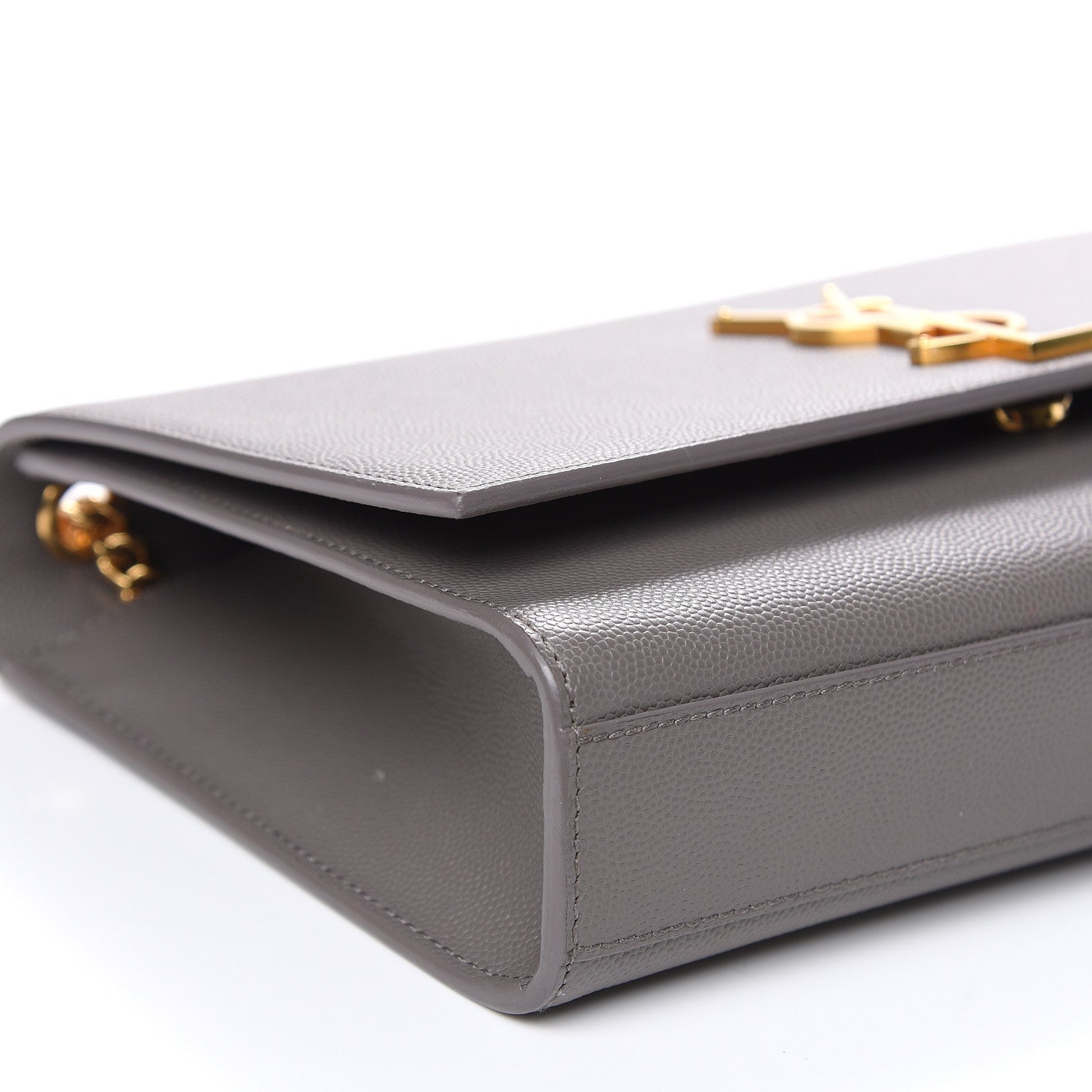 Saint Laurent Grain De Poudre Medium Classic Monogram Kate Satchel Earth Grey 7 of 10