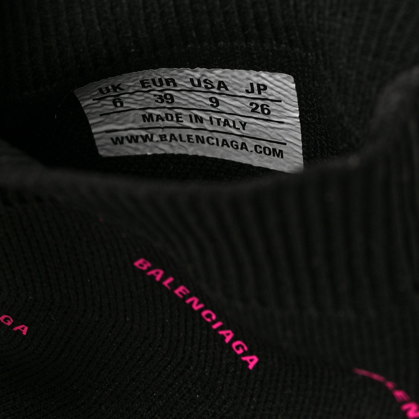 Neoprene Knit Allover Logo Womens Speed Sneakers 39 Black Fuchsia