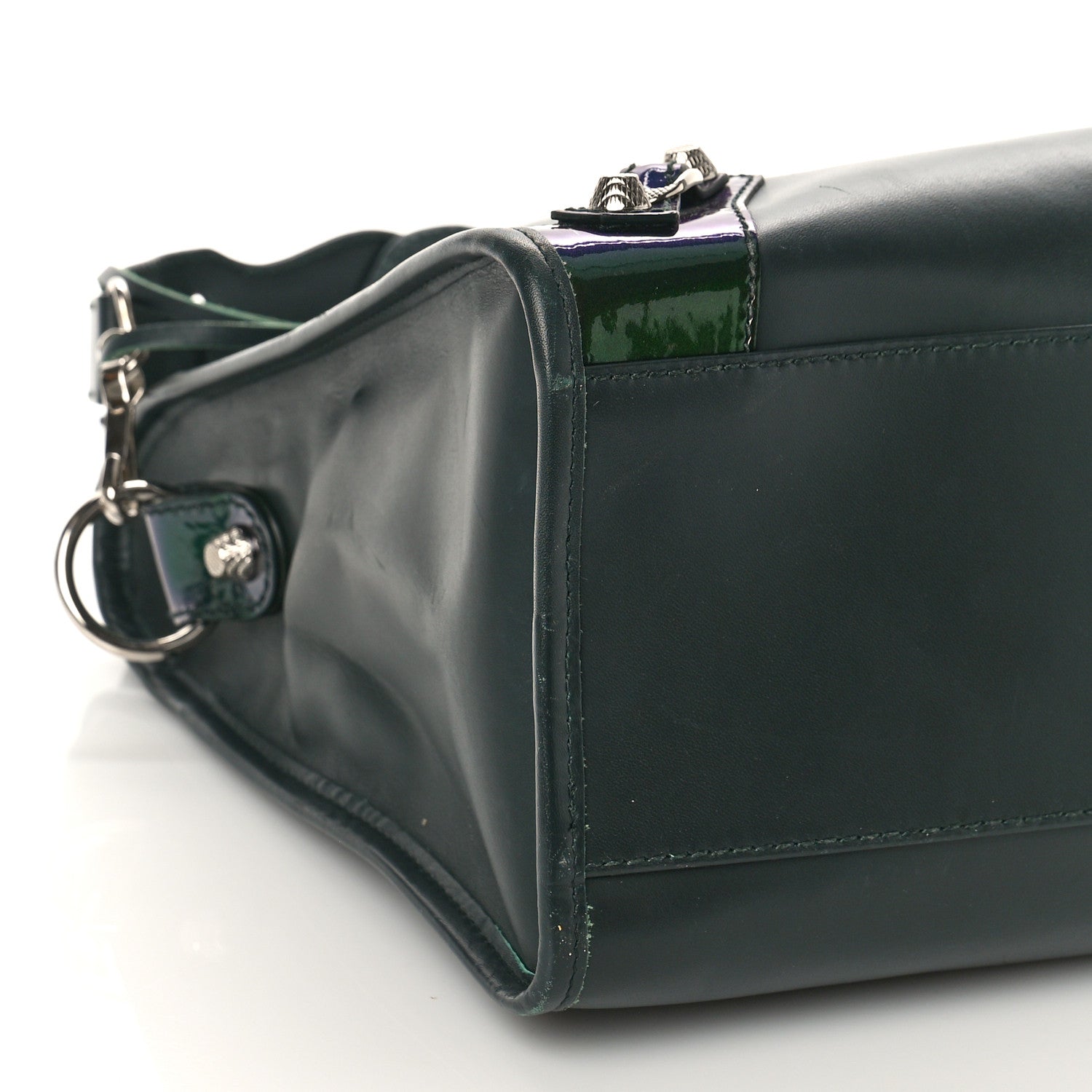Balenciaga Smooth Calfskin Metallic Patent Giant 12 Silver Hardware City Vert Poker Fonce 7 of 8