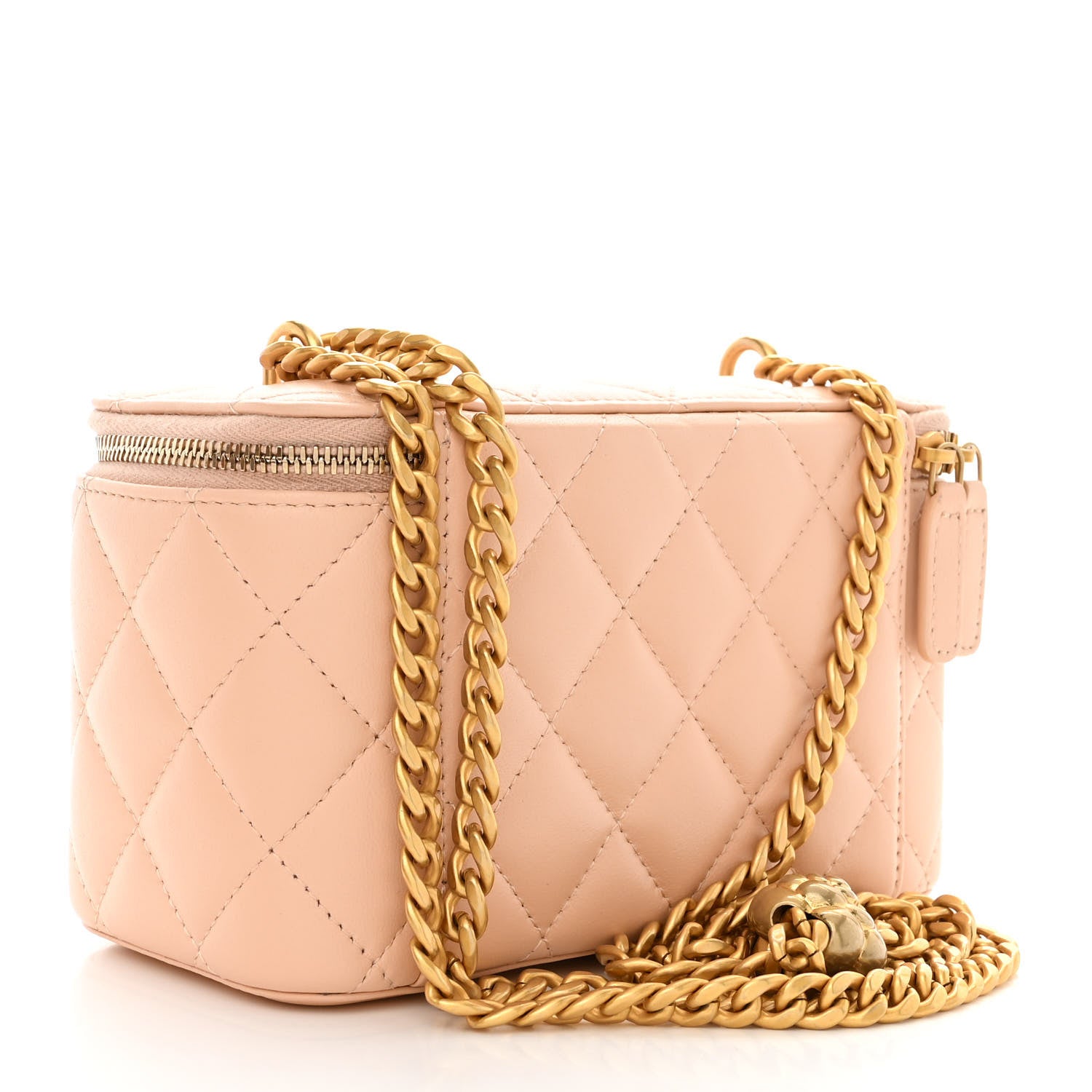 Chanel Lambskin Quilted Sweet Camellia Small Vanity Case With Chain Pink 3 of 15