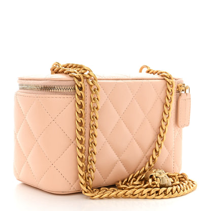 Chanel Lambskin Quilted Sweet Camellia Small Vanity Case With Chain Pink 3 of 15