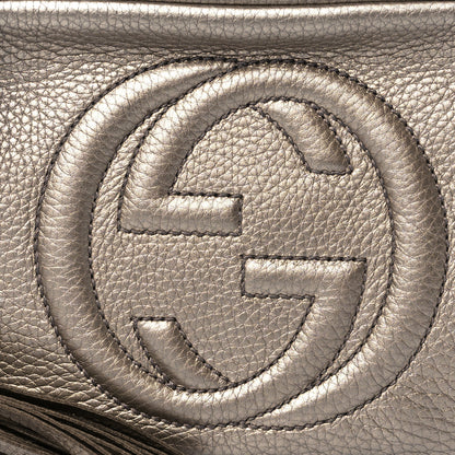 Gucci Metallic Pebbled Calfskin Small Soho Disco Bag Golden Beige 9 of 12