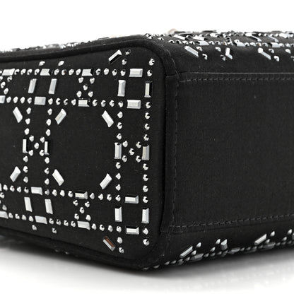 Christian Dior Satin Crystal Cannage Mini Lady Dior Black 10 of 14