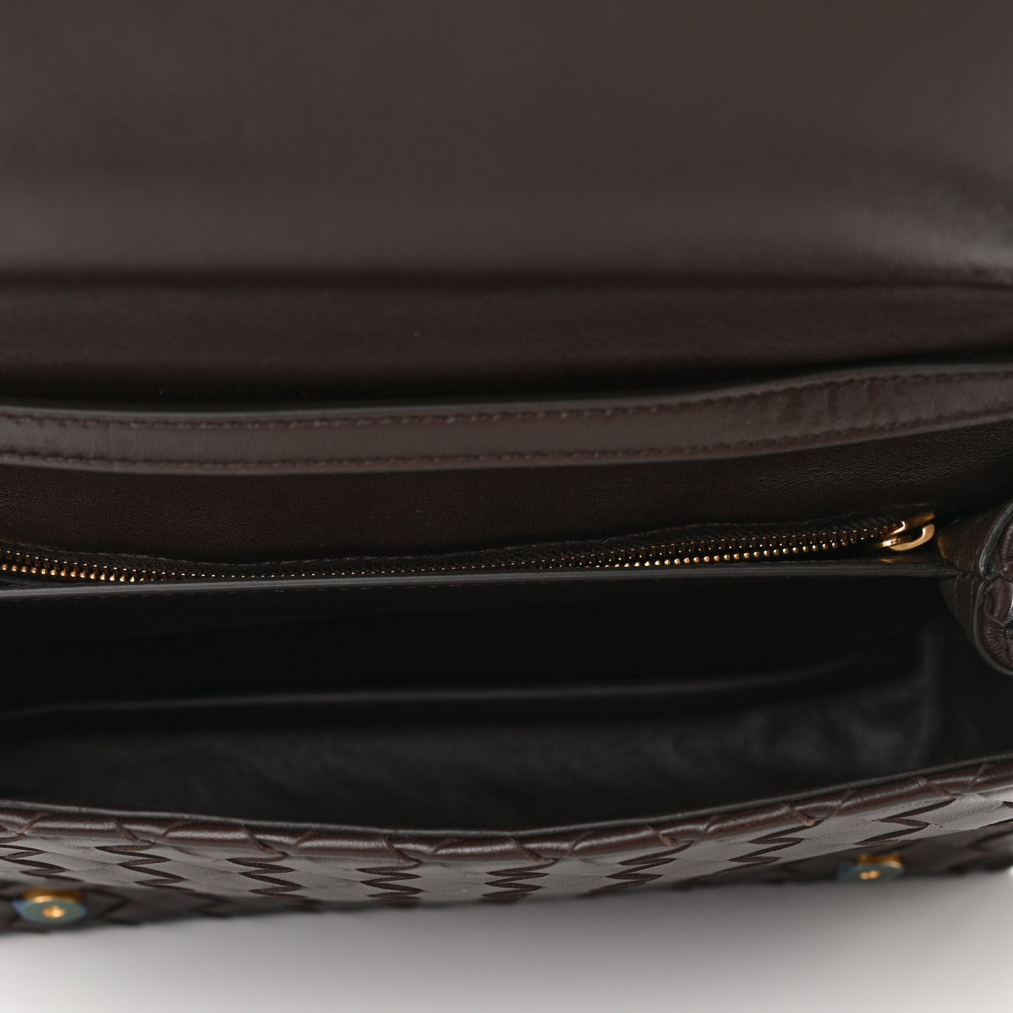 Nappa Intrecciato Crossbody Messenger Flap Ebano