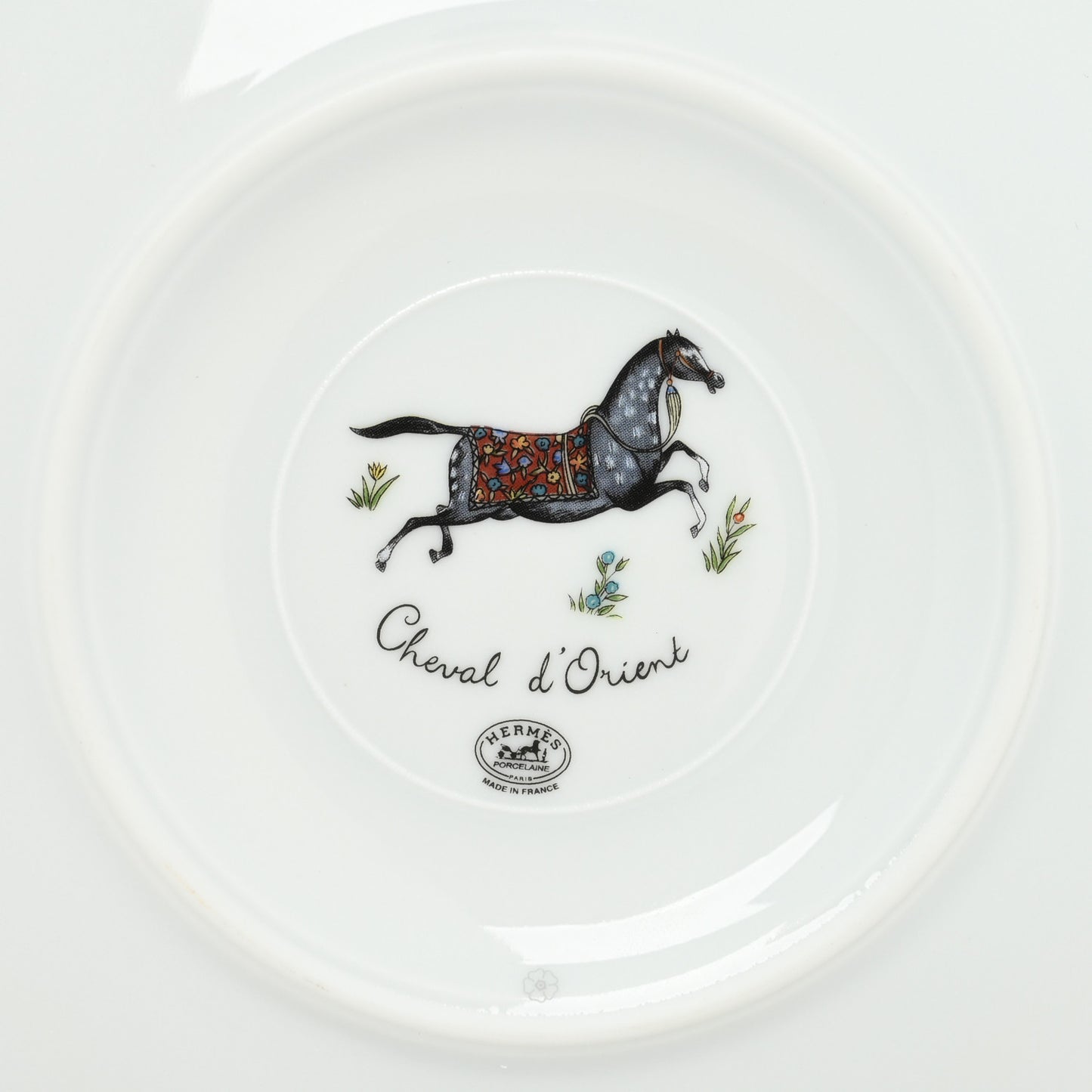 Porcelain Cheval d'Orient Tea Cup and Saucer Set of 2