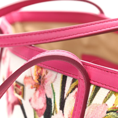 Dolce & Gabbana Canvas Floral Printed Escape Tote Pink 10 of 15