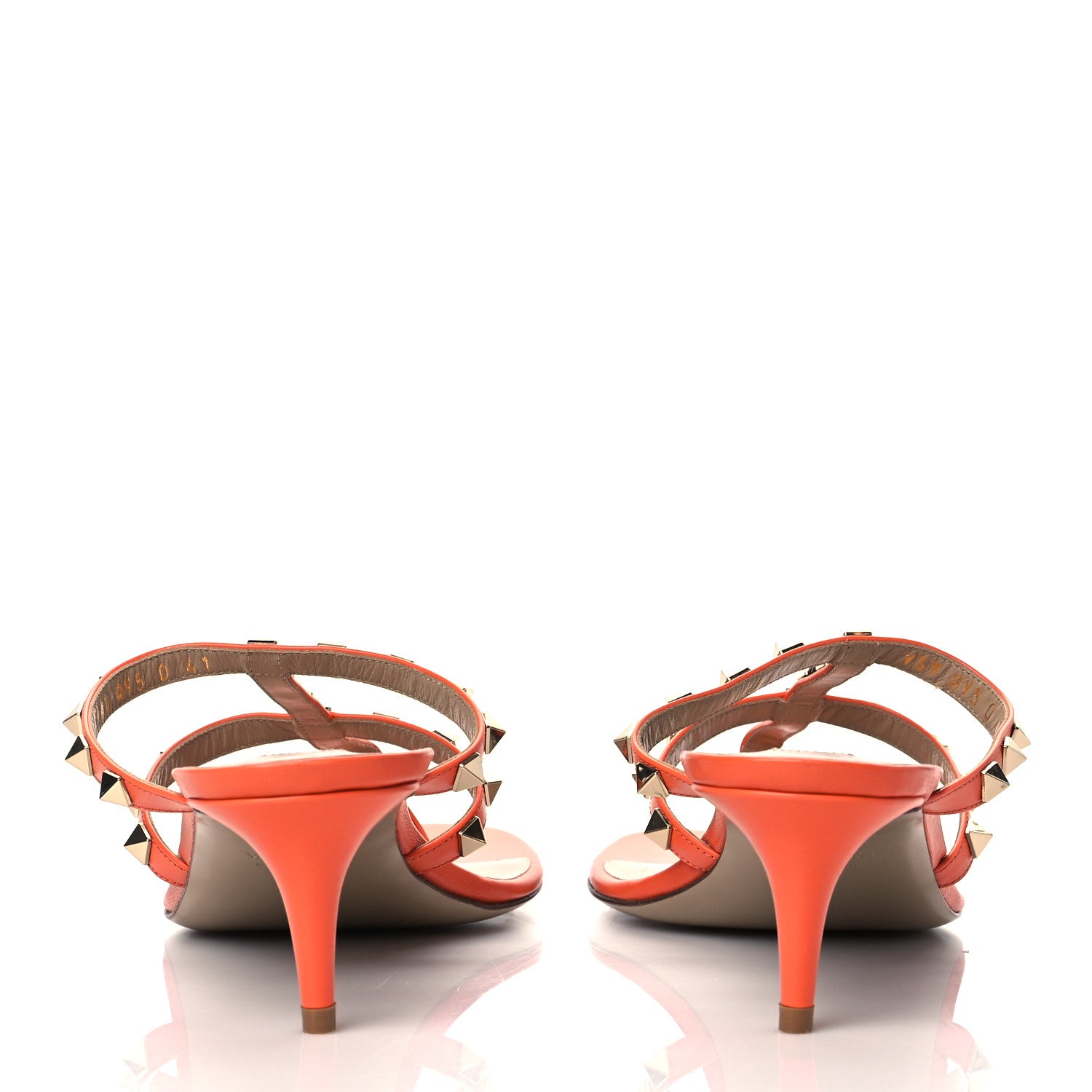 Valentino Garavani Calfskin Rockstud 50mm Flip Flop Thong Sandals 41 Orange Zest 5 of 14