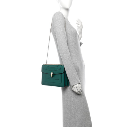 Bulgari Calfskin Serpenti Forever Snake Strap Crossbody Bag Emerald Green 2 of 11