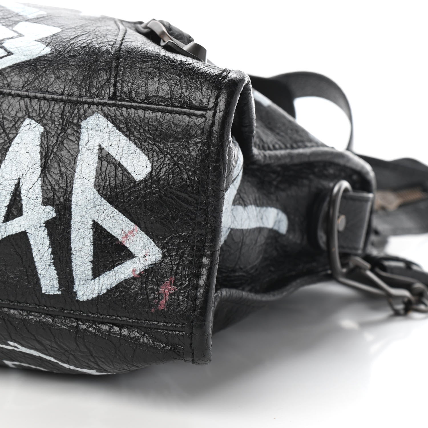 Balenciaga Agneau Classic Hardware Graffiti All Over S City Black 9 of 10
