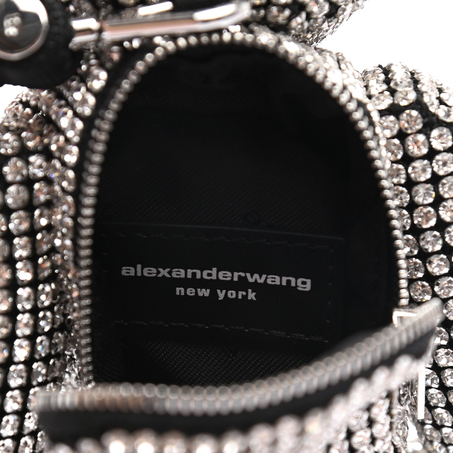 Crystal Mesh Beiress Wristlet White