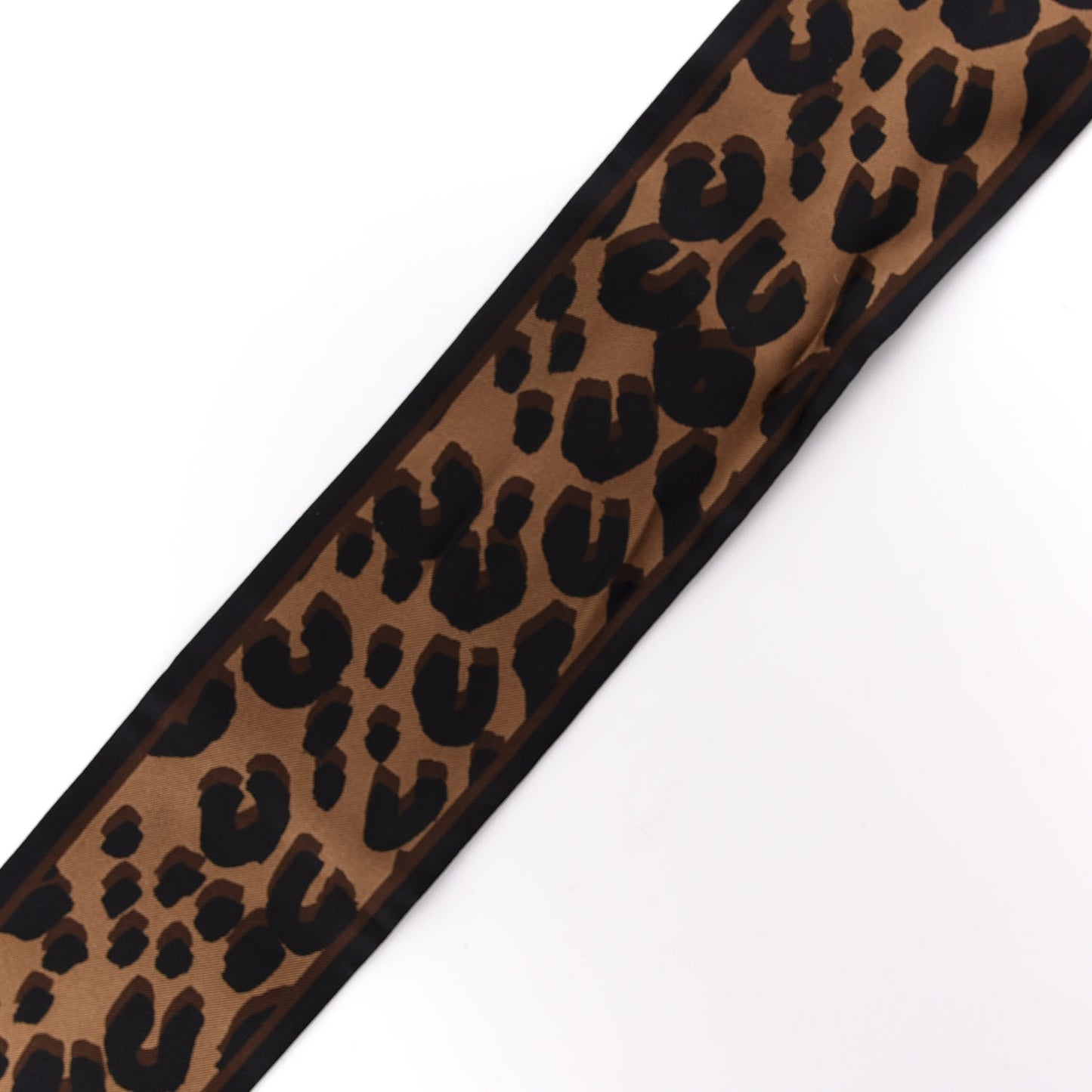 Silk Leopard Bandeau Scarf Marron