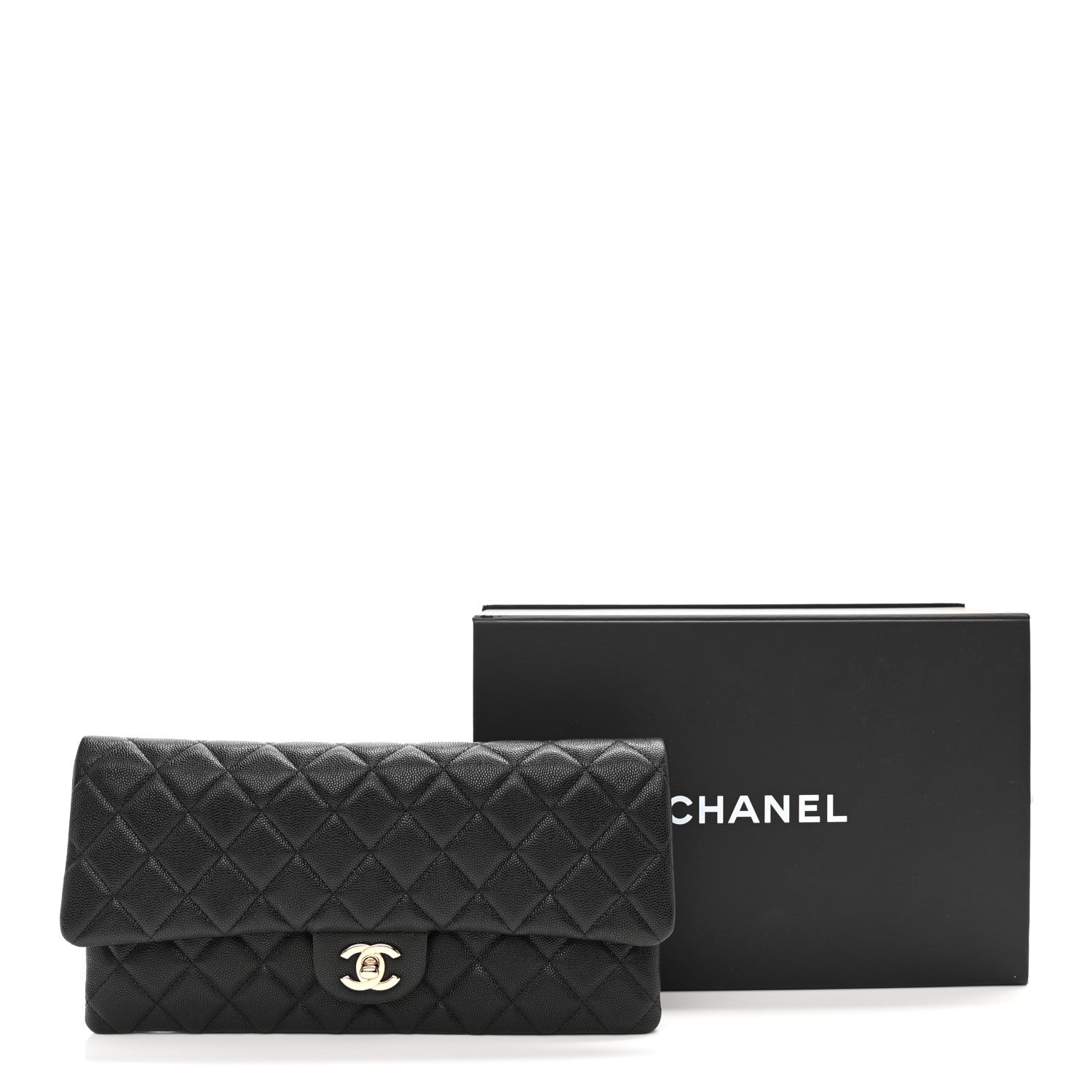 Chanel Caviar Quilted Flap Clutch Black 10 of 10
