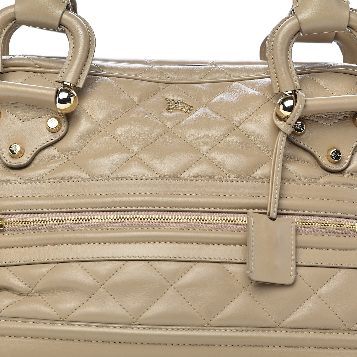 Lambskin Quilted Westbury Tote Beige