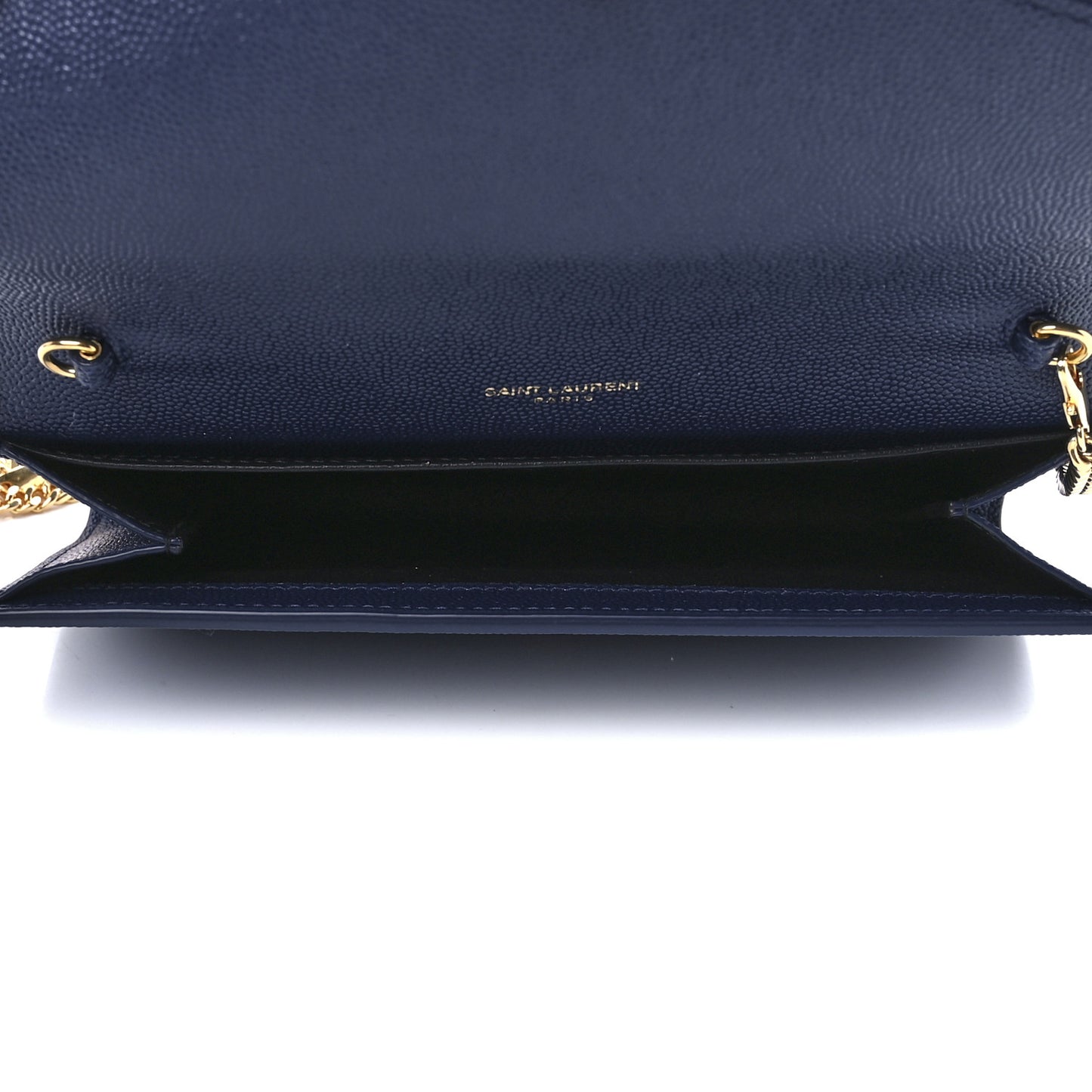 Grain De Poudre Monogram Uptown Chain Wallet Blue Charron