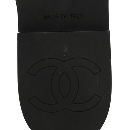 Chanel Lambskin Quilted CC Wedge Sandals 37 Black 7 of 7