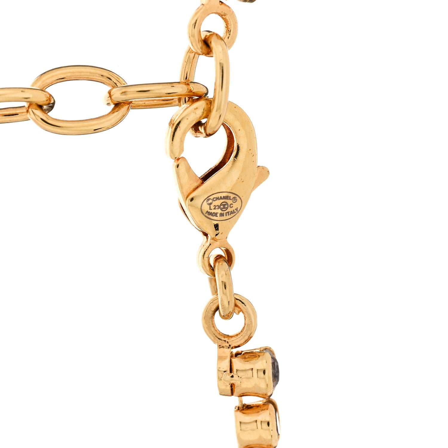 Chanel Metal Crystal CC Marquise Choker Gold 5 of 6