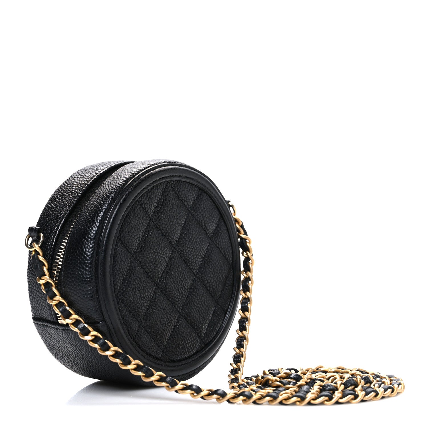 Chanel Caviar Quilted Round Filigree Crossbody Black 3 of 10