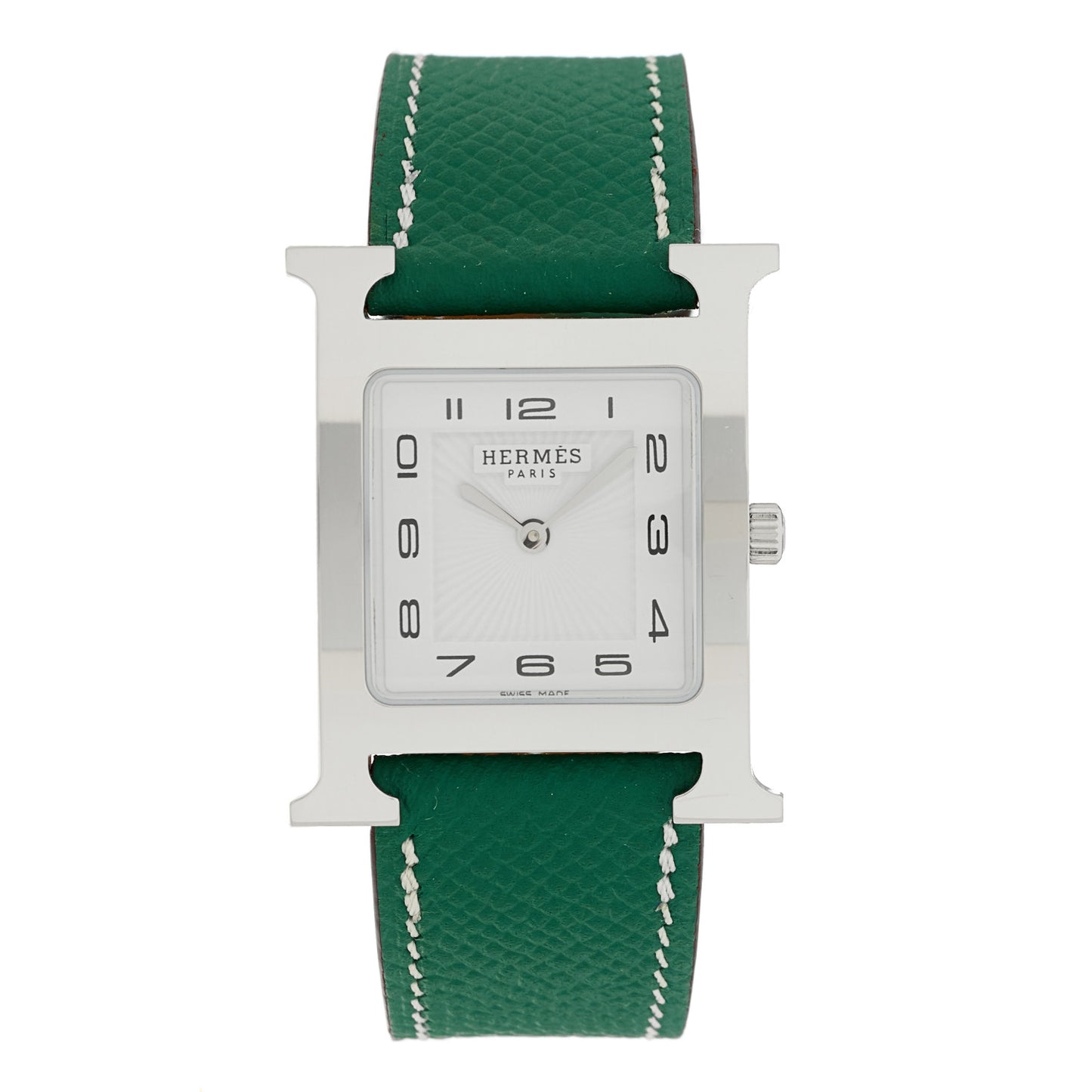 Stainless Steel Epsom 26mm Heure H Hour Quartz Watch Vert Jade