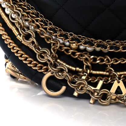 Chanel Lambskin Quilted All About Chains Waist Belt Bag Black 8 of 11