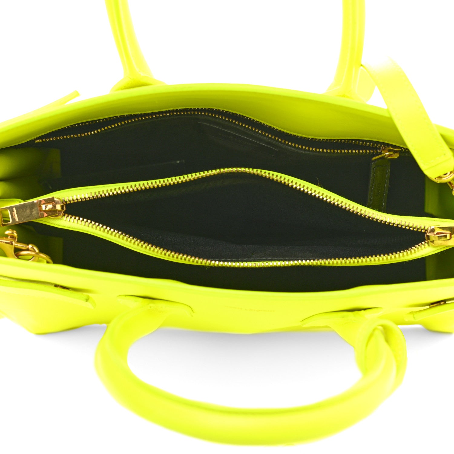 Saint Laurent Calfskin Small Sac De Jour Bag Neon Yellow 5 of 15