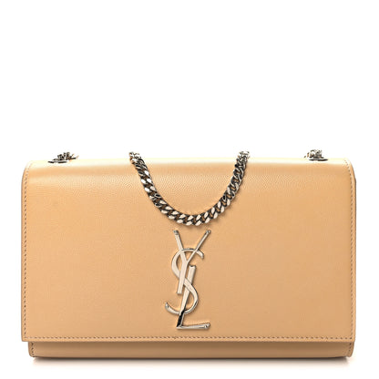 Saint Laurent Grain De Poudre Medium Monogram Kate Satchel Dark Beige 1 of 10