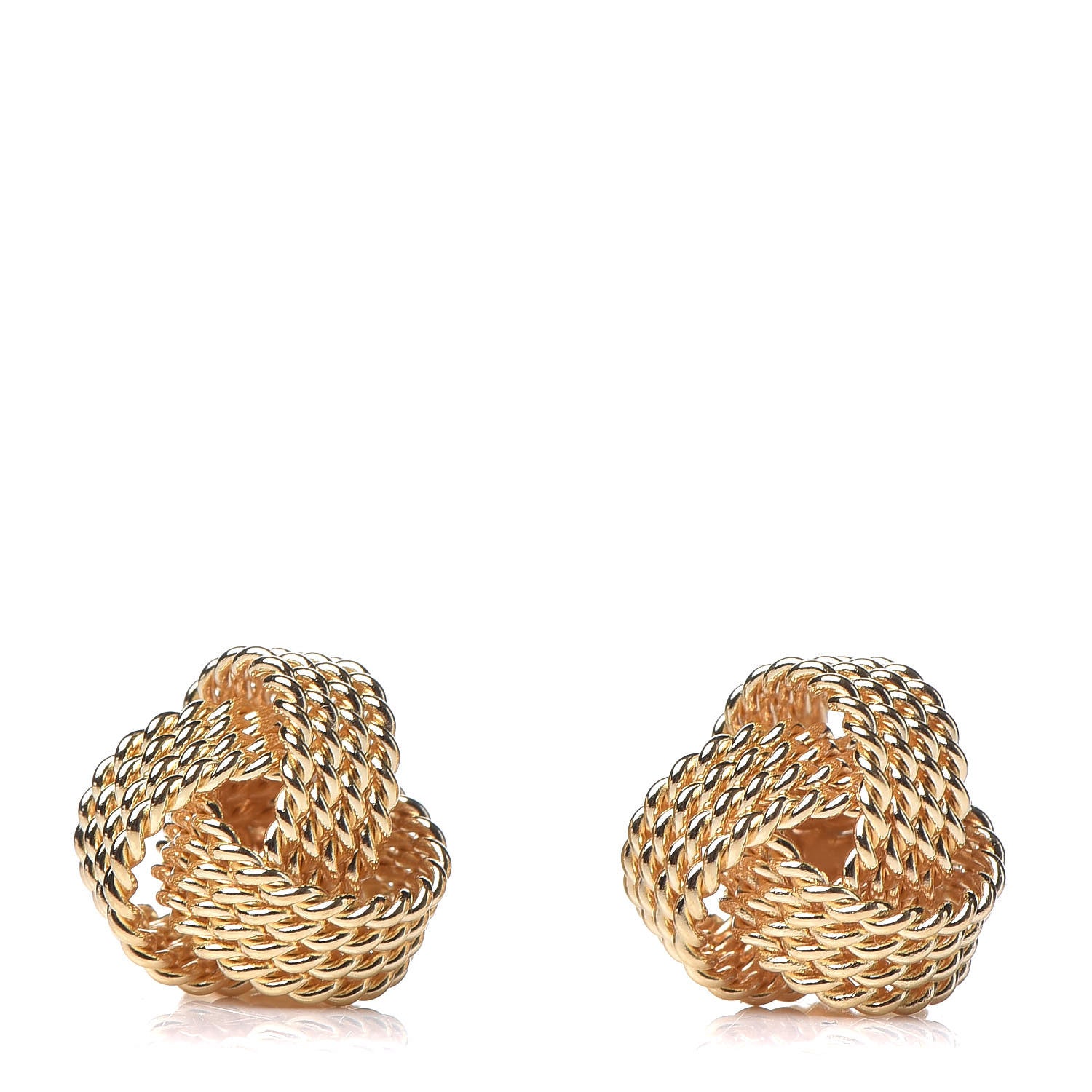 Tiffany 18K Yellow Gold Twist Knot Earrings 1 of 5