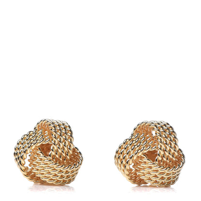 Tiffany 18K Yellow Gold Twist Knot Earrings 1 of 5