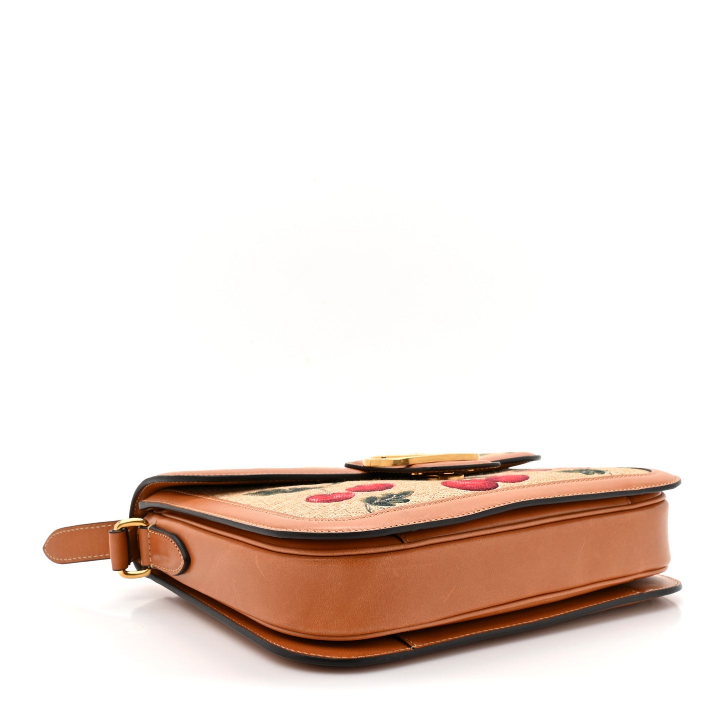 Jacquard Raffia Cherryfic 9to5 Shoulder Bag Natural Red