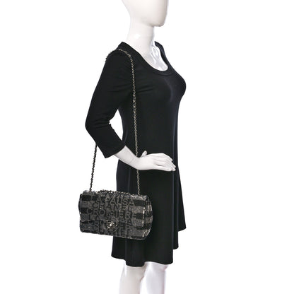 Chanel Sequin La Pausa Medium Single Flap Silver Black 2 of 10