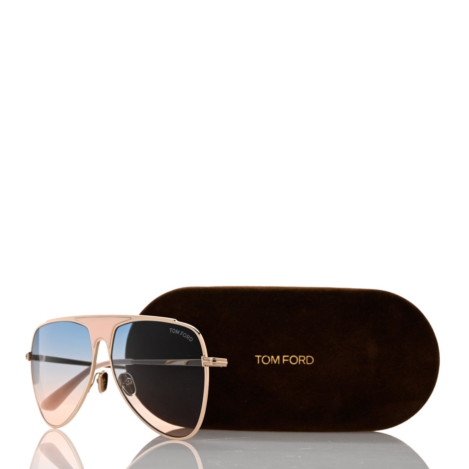 Tom Ford Metal Resin Ethan Pilot Sunglasses Pink Gradient 8 of 8