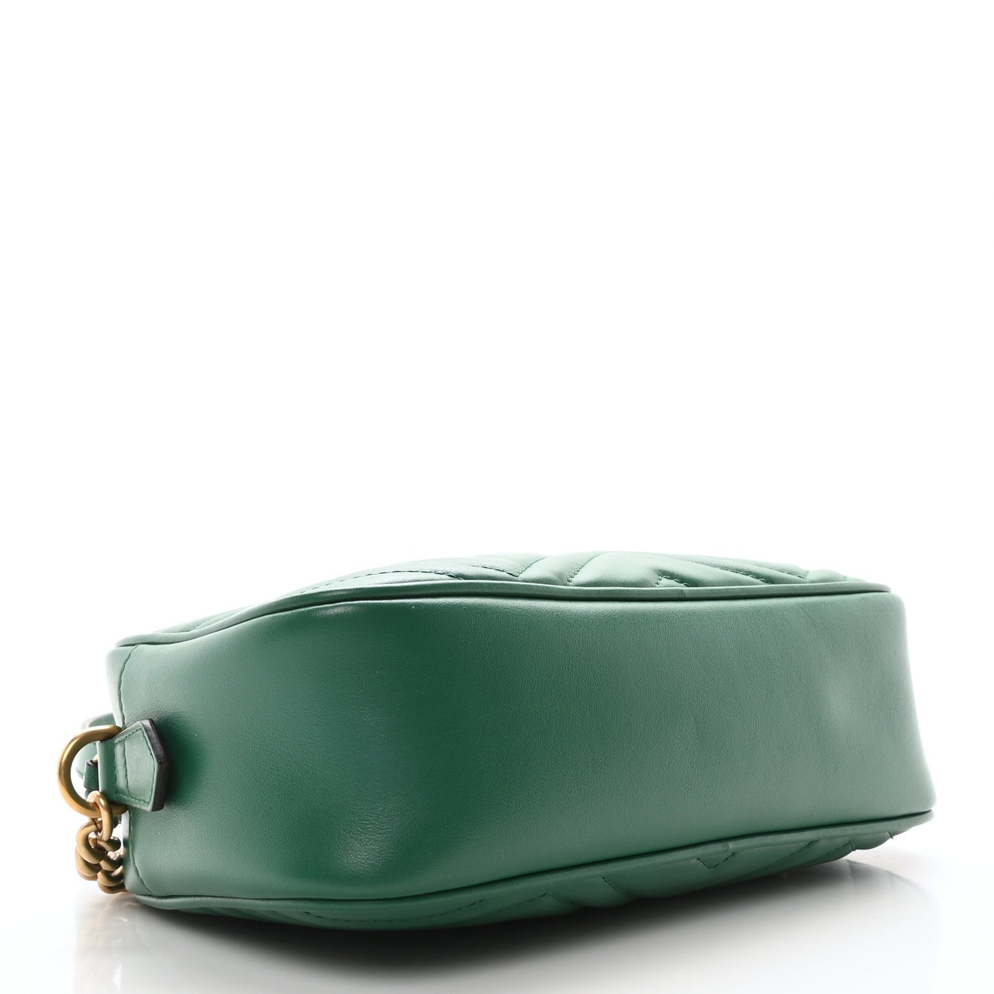 Calfskin Matelasse Small GG Marmont Chain Shoulder Bag Emerald Green