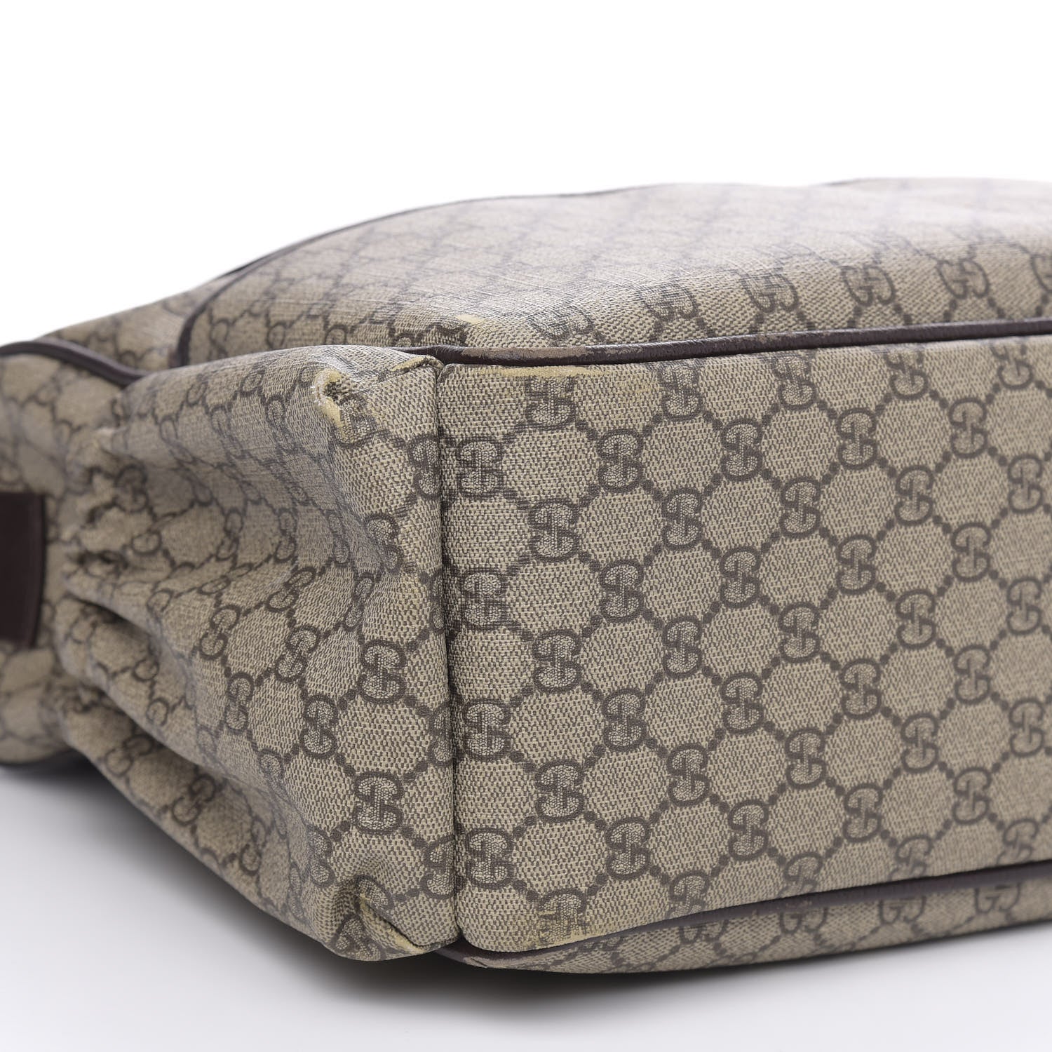 Gucci GG Supreme Monogram Selleria Calfskin Large Diaper Bag Beige Ebony Cocoa Dark Chocolate 8 of 12
