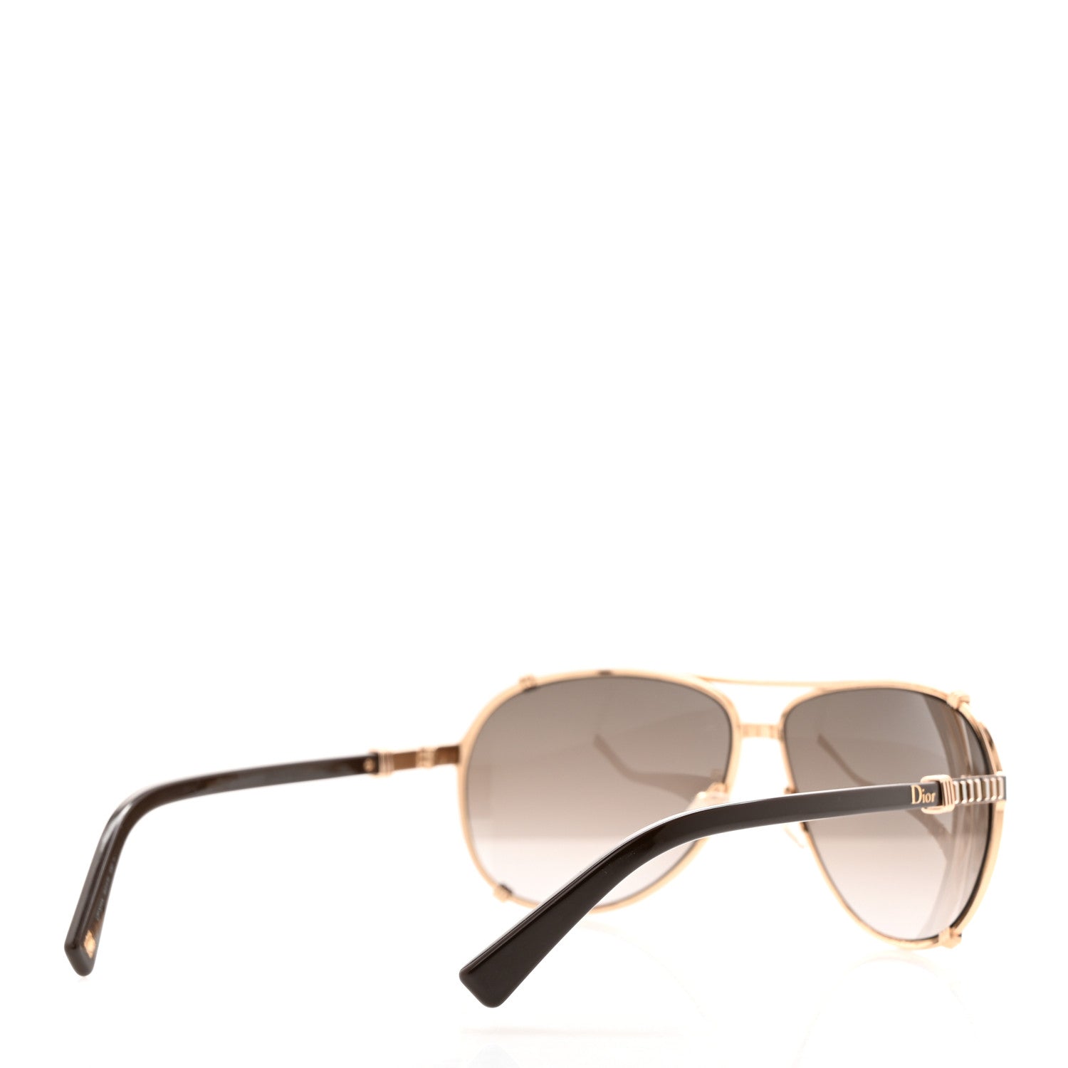 Christian Dior Metal Chicago 2 Aviator Sunglasses Black Gold 4 of 6