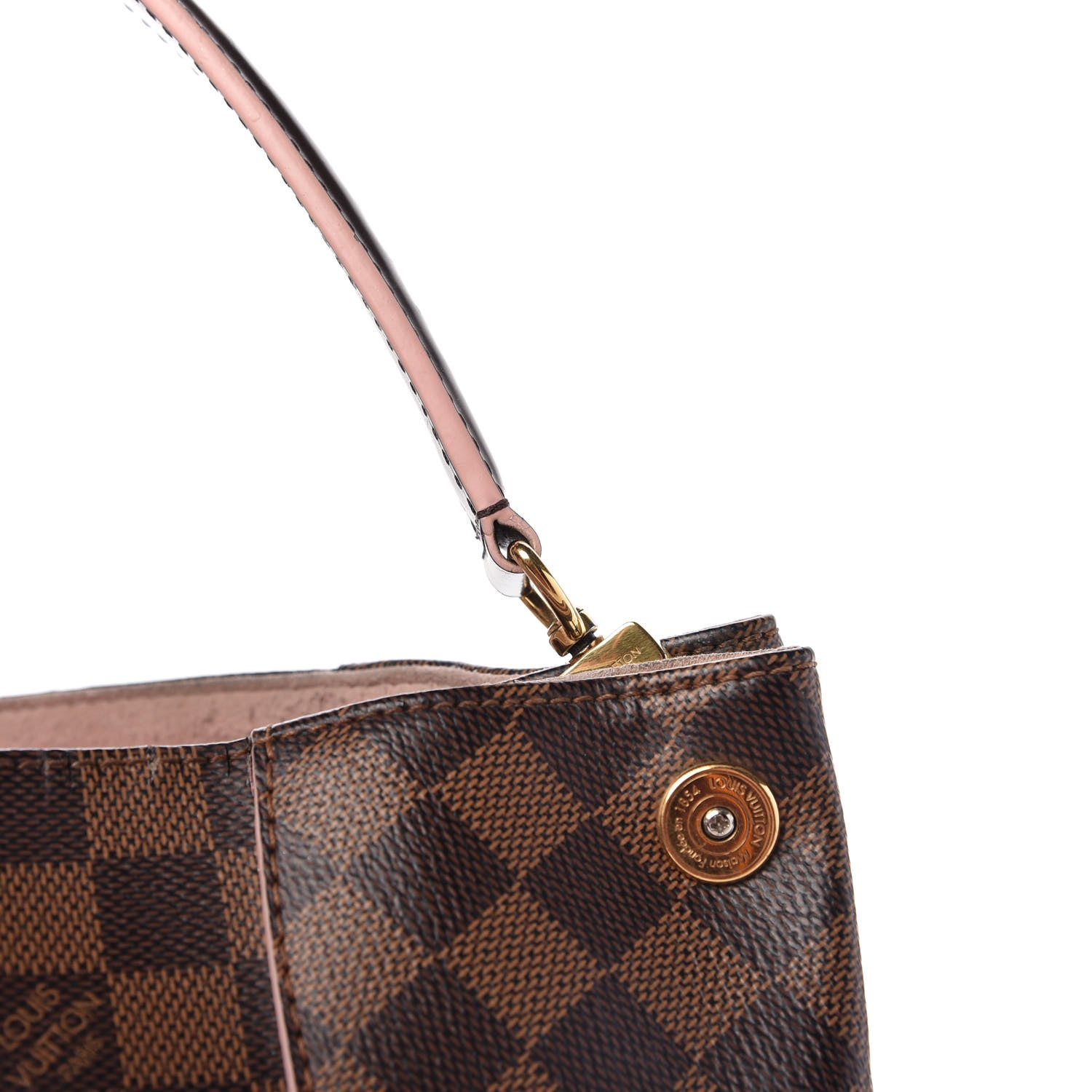 Louis Vuitton Damier Ebene Caissa Hobo Rose Ballerine 18 of 18