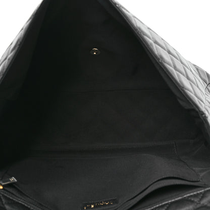 Chanel Calfskin Quilted Small XXL Travel Flap Bag Black 5 of 10