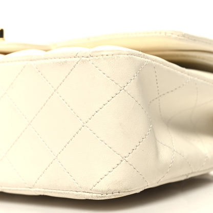 Chanel Lambskin Quilted Medium Double Flap White 10 of 13