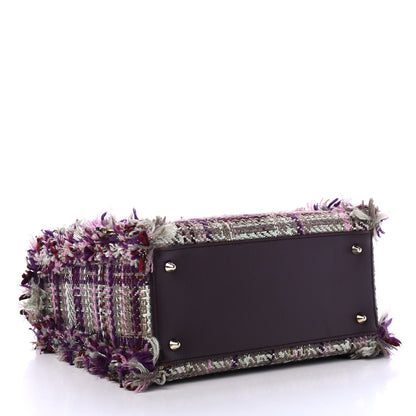 Christian Dior Tweed Fringe Medium Lady Dior Purple 3 of 4