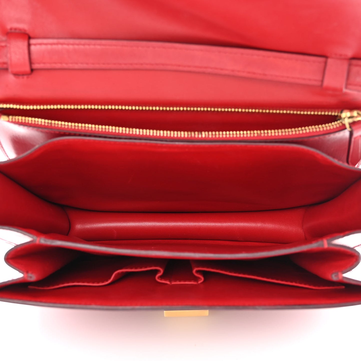 Box Calfskin Medium Classic Box Flap Bag Red