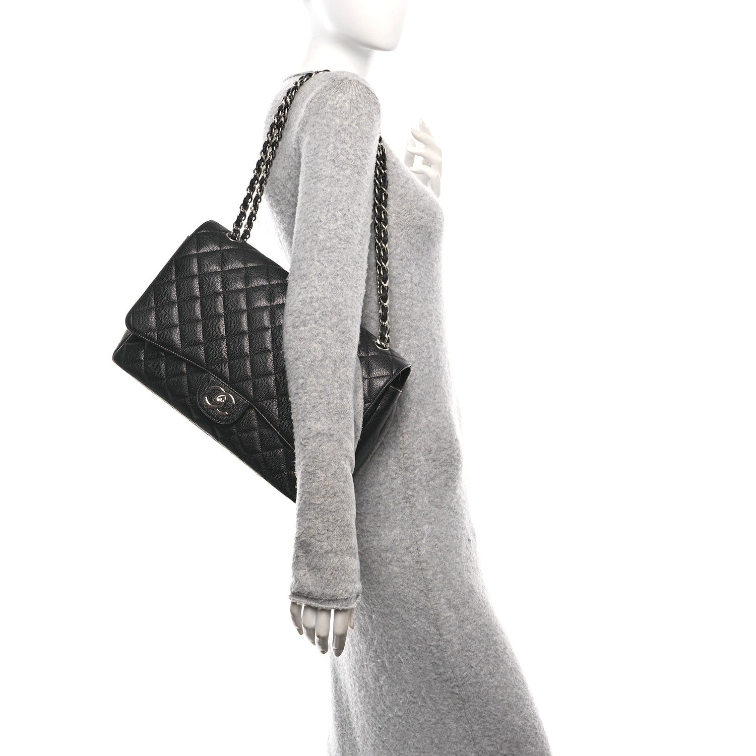 Chanel Caviar Quilted Maxi Double Flap Black 2 of 11