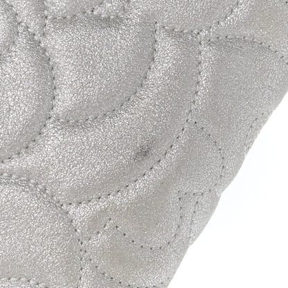 Chanel Metallic Lambskin Camellia Chain Pouch Silver 13 of 14