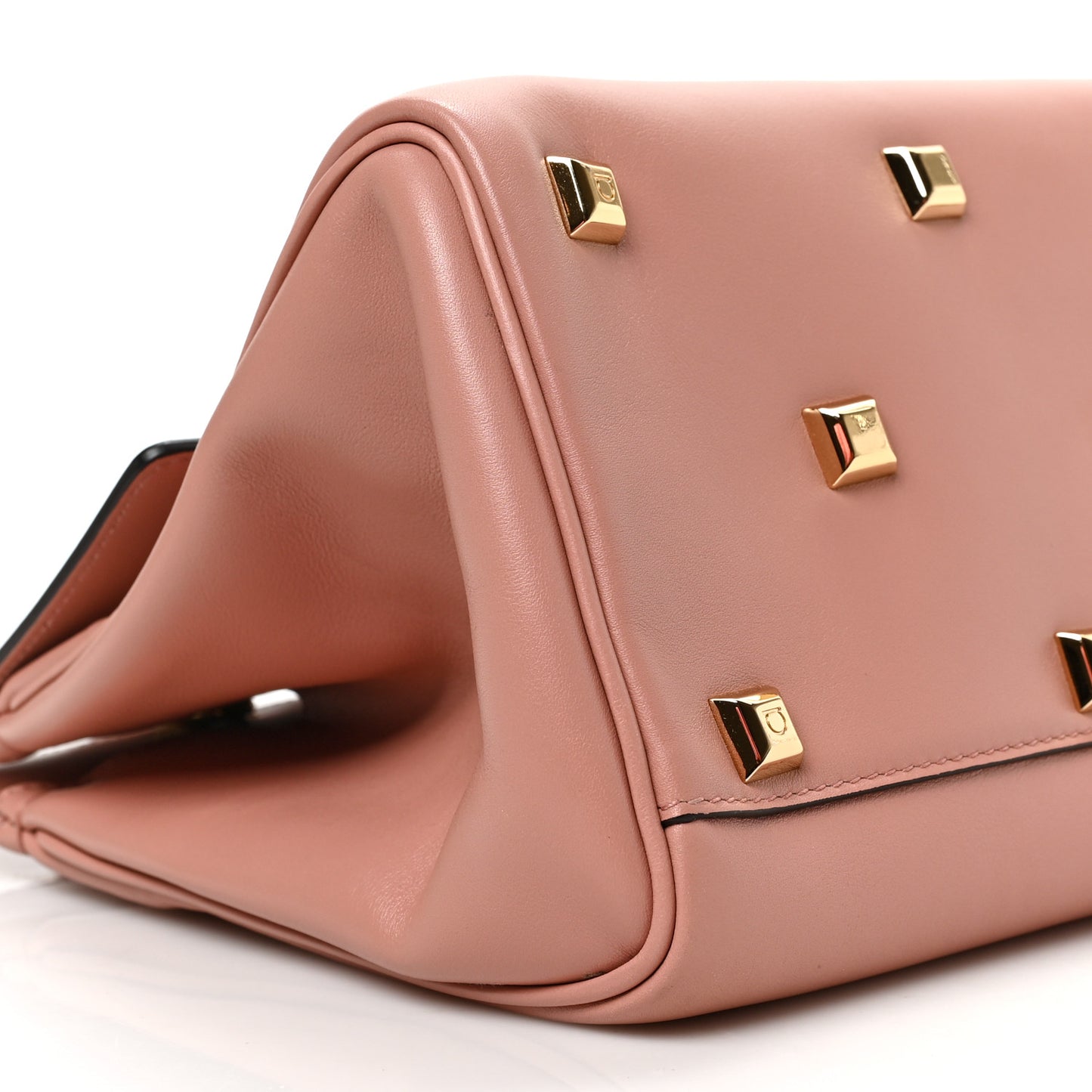 Calfskin Medium The Studio Box Bag Antique Rose