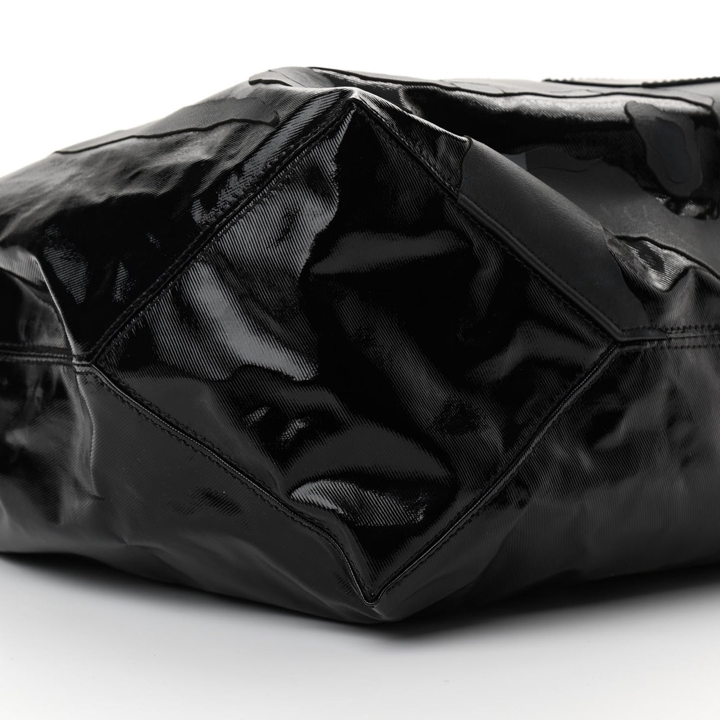 Coated Canvas Camo Embossed Dragon Vertical Tote Black