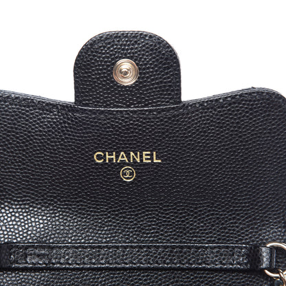 Chanel Caviar Quilted Flap Card Holder On Chain Black 8 of 11