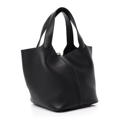 Hermes Taurillon Clemence Picotin Lock 22 MM Black 3 of 10