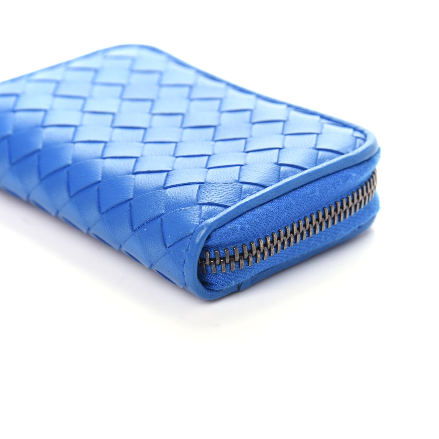 Bottega Veneta Nappa Intrecciato Zip Around Coin Purse Bleuette 9 of 10