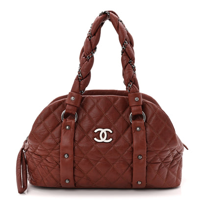Chanel Distressed Lambskin Vintage Ligne Lady Braid Tote Brown 1 of 11